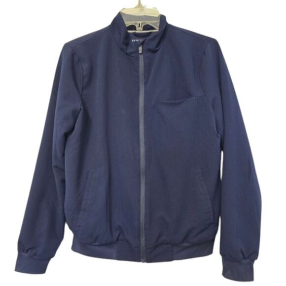 Fabletics Mens The Don Everyday Bomber Size Small Navy Lined Rain Resistant - Picture 4 of 10